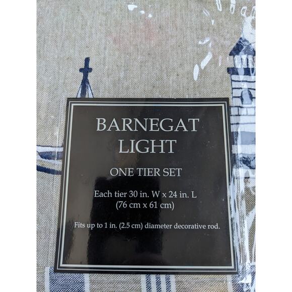 Richloom Light House Boat Ship Nautical Embroidered Embroidery Tier Set New - Picture 2 of 5